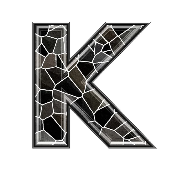 Abstract 3d letter with stone wall texture - K — Stock Photo, Image