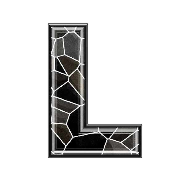 Abstract 3d letter with stone wall texture - L — Stock Photo, Image