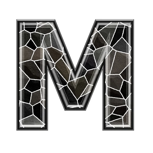 Abstrakte 3D-Buchstaben mit Steinwandstruktur - m — Stockfoto