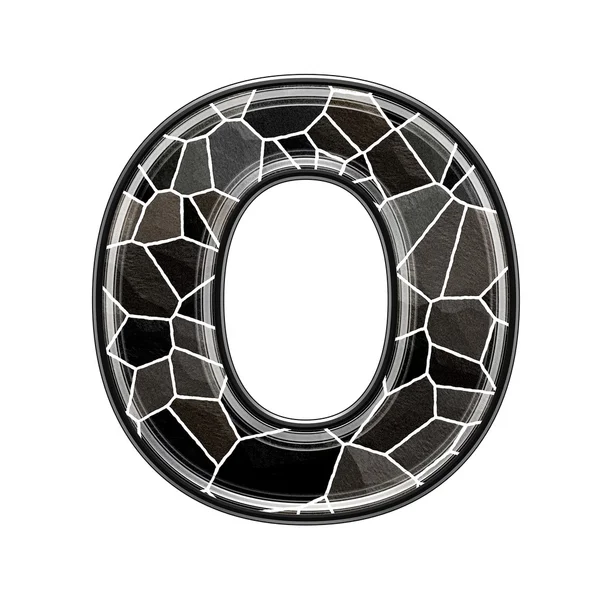 Abstract 3d letter with stone wall texture - O — Stock Photo, Image