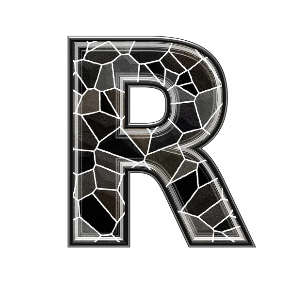 Abstract 3d letter with stone wall texture - R — Stock Photo, Image