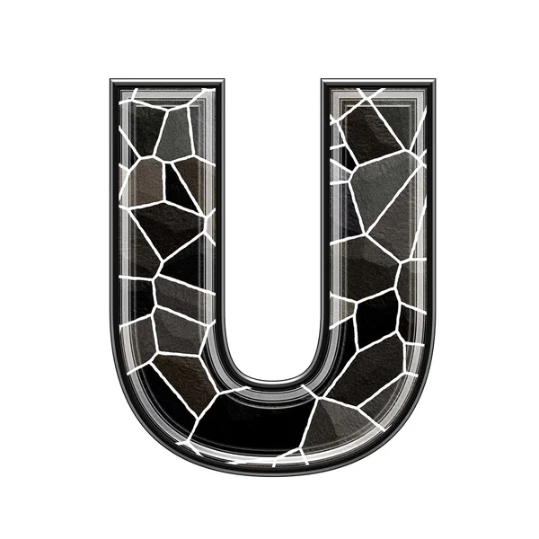 Abstract 3d letter with stone wall texture - U — Stock Photo, Image
