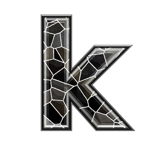 Абстрактная трехмерная буква с текстурой каменной стены - К. — стоковое фото
