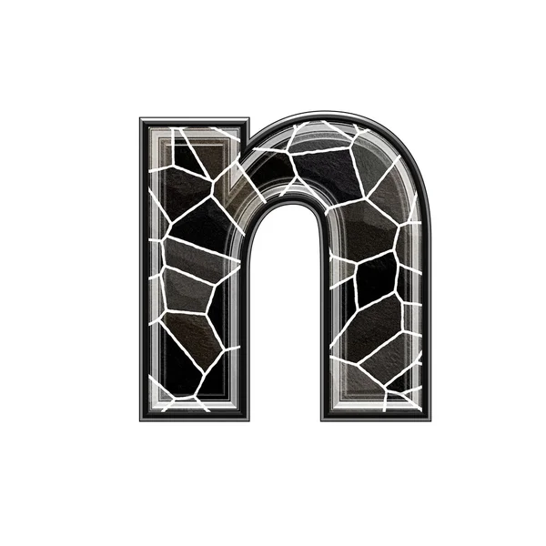 Abstract 3d letter with stone wall texture - N — Stock Photo, Image