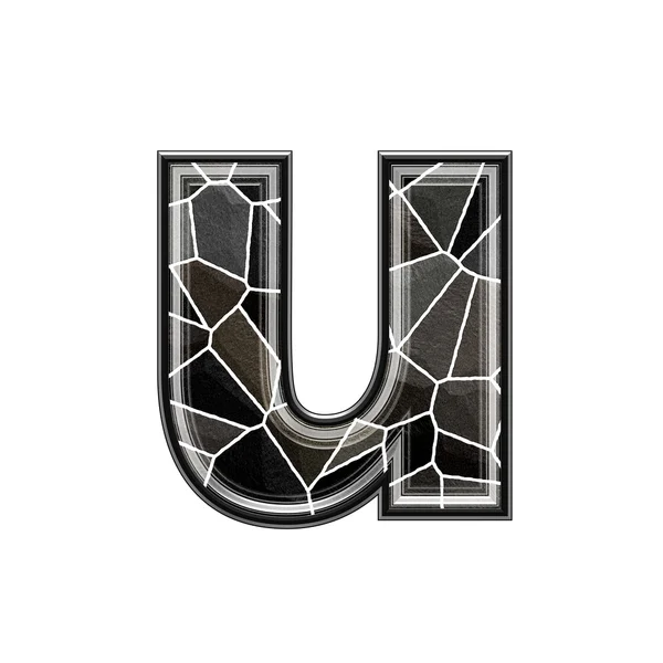 Abstract 3d letter with stone wall texture - U — Stock Photo, Image