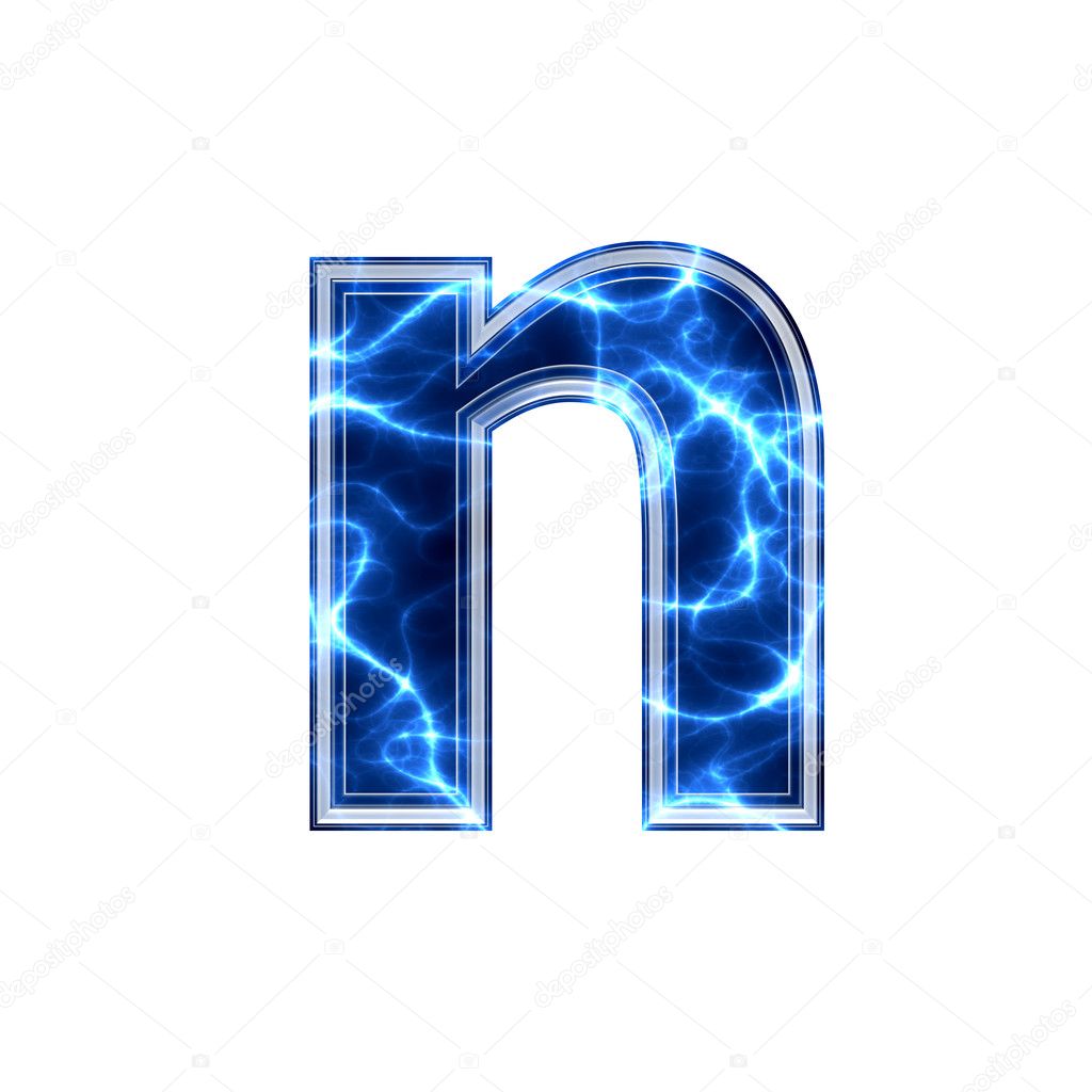 Electric 3d letter - n