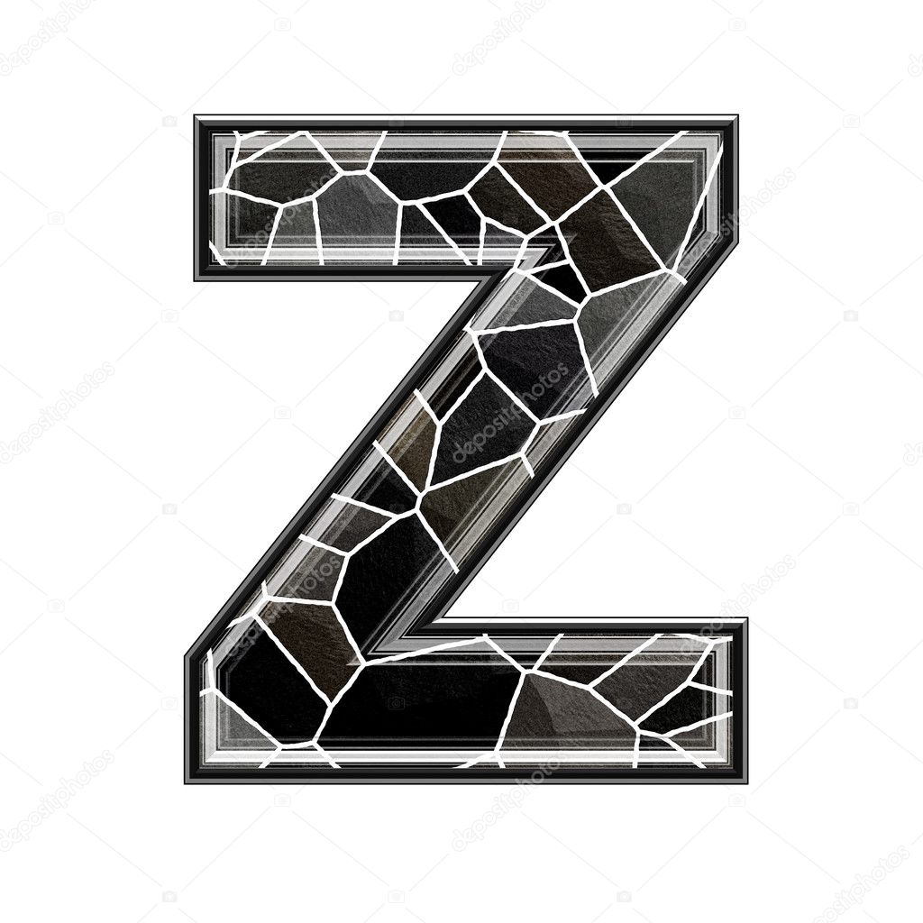 Abstract 3d letter with stone wall texture - Z