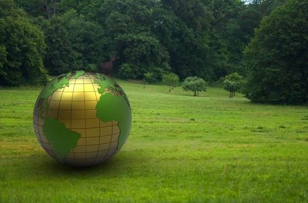 3d metal globe — Stock Photo, Image
