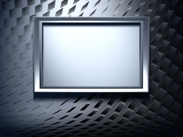 Blank metal frame on abstract background — Stock Photo, Image