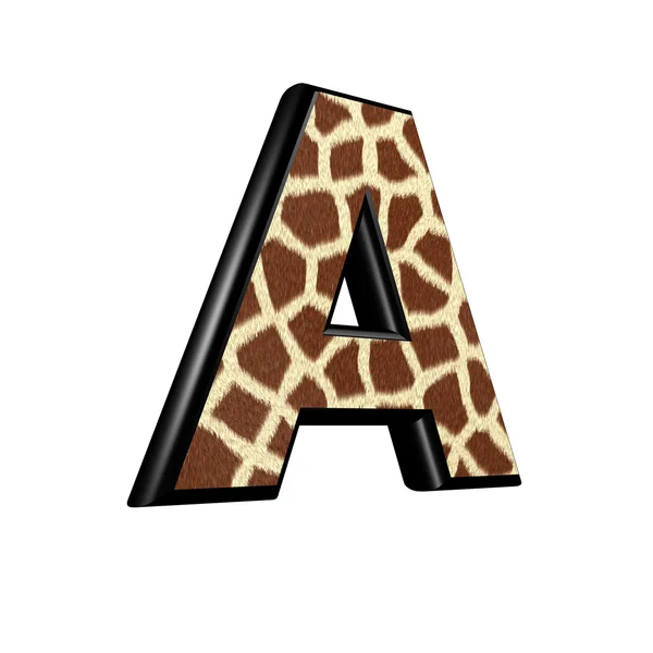 Lettre 3d avec texture de fourrure de girafe - A — Photo