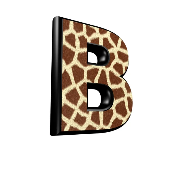 Трехмерная буква с текстурой жирафа - B — стоковое фото