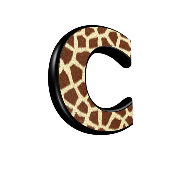 3d lettera con texture giraffa pelliccia - C — Foto Stock