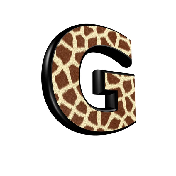 Трехмерная буква с текстурой жирафа - G — стоковое фото