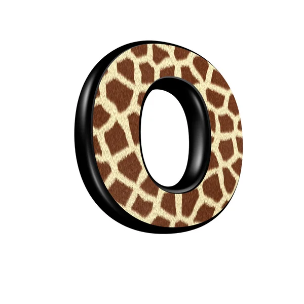Lettre 3d avec texture de fourrure de girafe - O — Photo
