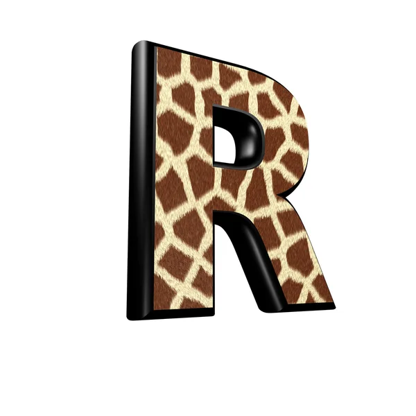 3D dopis s žirafa kožešinové textury - r — Stock fotografie