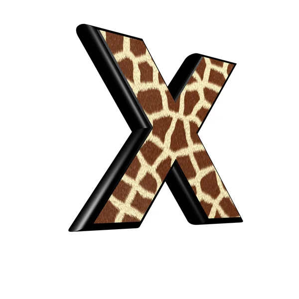 3d letter with giraffe fur texture - X — Stock Photo, Image