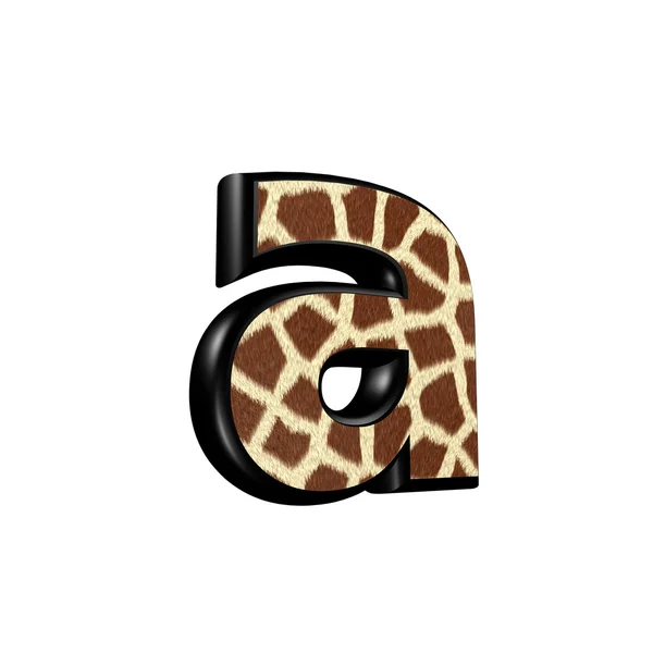 3d letter met giraffe bont textuur - A — Stockfoto