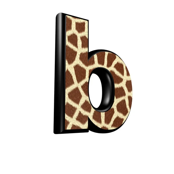 3D-Buchstabe mit Giraffenfell Textur - B — Stockfoto