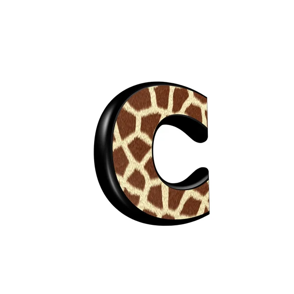 3D-bokstav med giraffpälsstruktur - C — Stockfoto