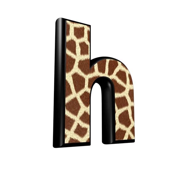 3d letter met giraffe bont textuur - H — Stockfoto