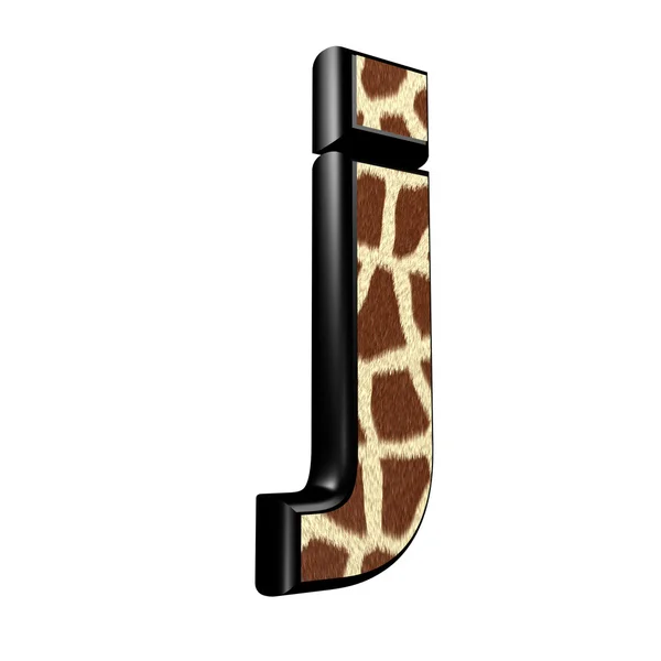3D dopis se žirafí kožešinou - J — Stock fotografie