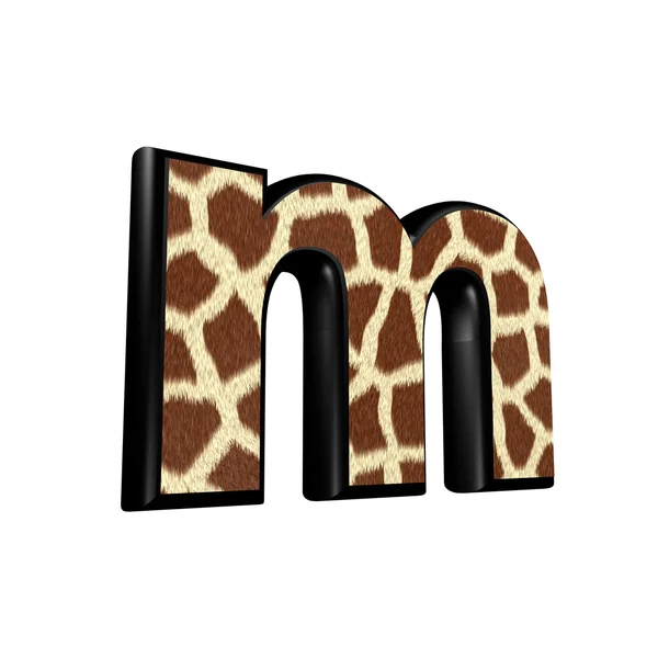 3d betű zsiráf szőrme textúrával - M — Stock Fotó