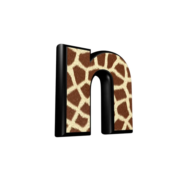 Трехмерная буква с текстурой жирафа - Н. — стоковое фото