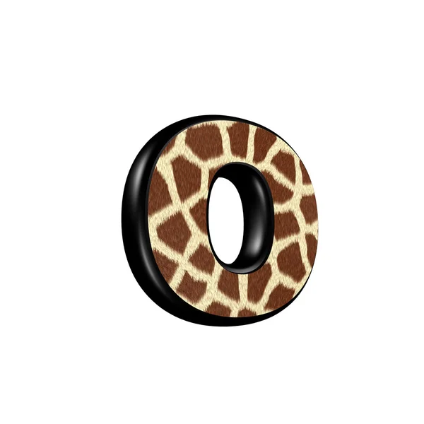 Lettre 3d avec texture de fourrure de girafe - O — Photo