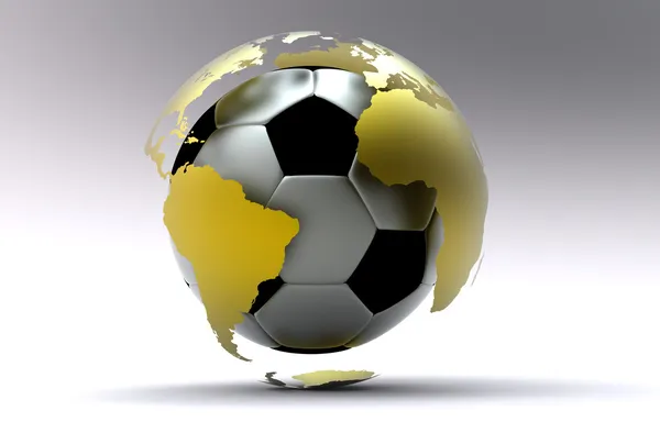 3d golden soccer ball — Stock Photo, Image