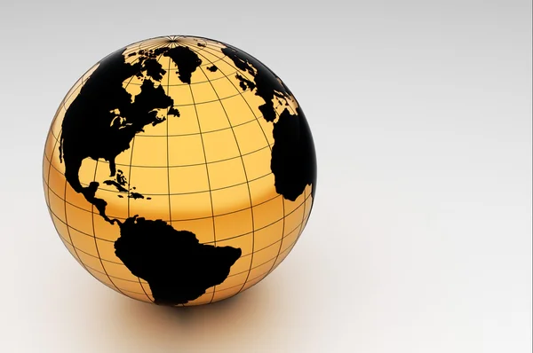 Beyaz arkaplanda 3D dünya — Stok fotoğraf
