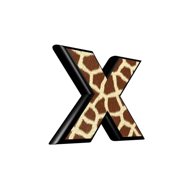 3D dopis s žirafa kožešinové textury - x — Stock fotografie