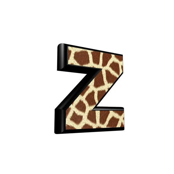3D dopis s žirafa kožešinové textury - z — Stock fotografie