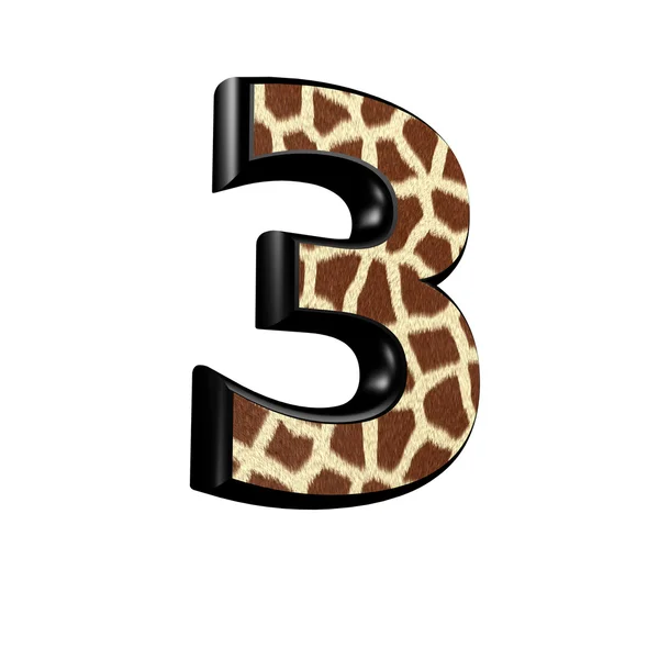 3D-cijfers met giraffe bont texture - 3 — Stockfoto