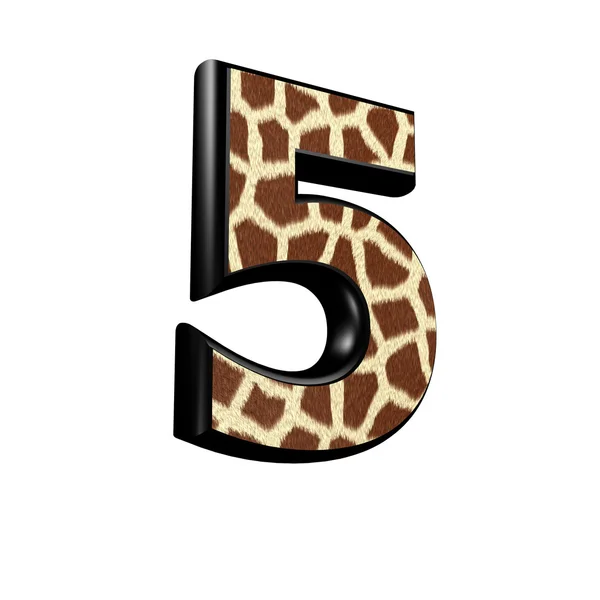 3d dígito con textura de piel de jirafa - 5 —  Fotos de Stock