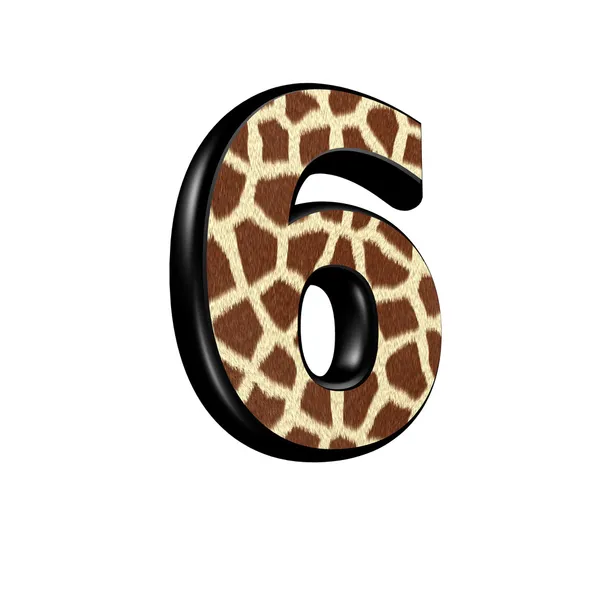 3d dígito con textura de piel de jirafa - 6 —  Fotos de Stock
