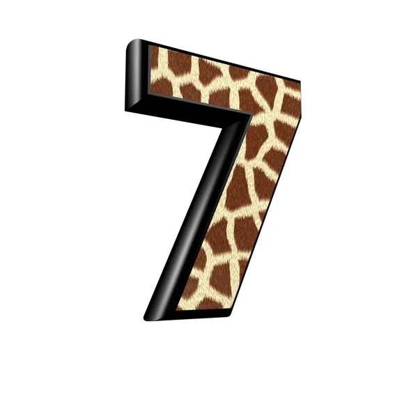 Dígito 3d com textura de pele de girafa - 7 — Fotografia de Stock