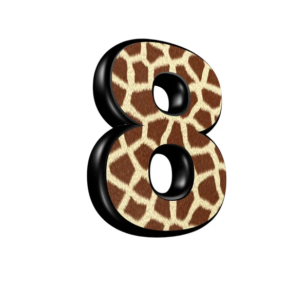3D-cijfers met giraffe bont texture - 8 — Stockfoto