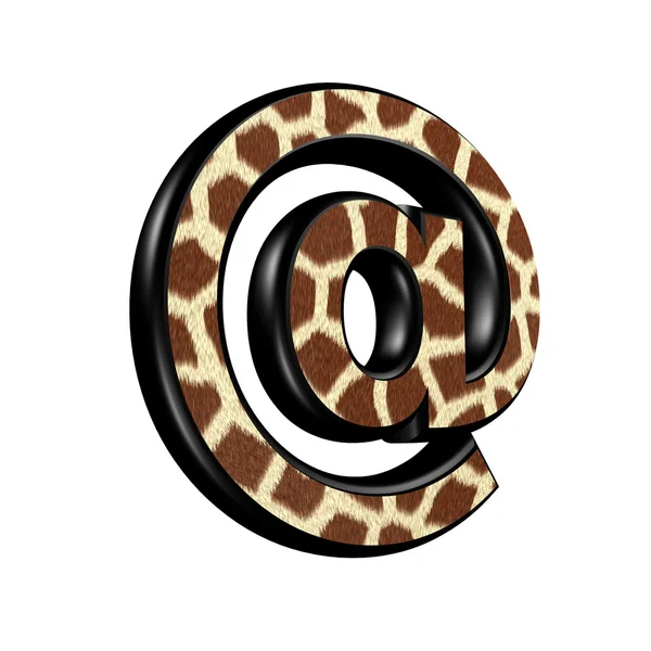 Zürafa ile 3D işareti doku - arobas kürk — Stok fotoğraf