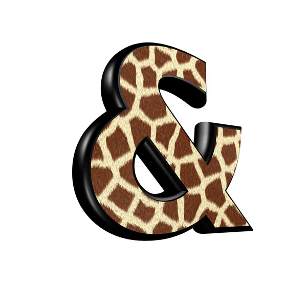 3D znak z żyrafa futro tekstura — Zdjęcie stockowe