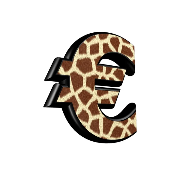 3d currency sign with giraffe fur texture — Stock Photo, Image