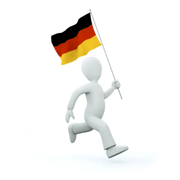 Trzymając flagę deutschland — Zdjęcie stockowe