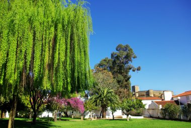 Landscape of portel garden and castle. clipart