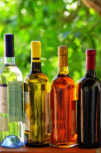 Portekizli şarap şişeleri çeşitleri. — Stok fotoğraf