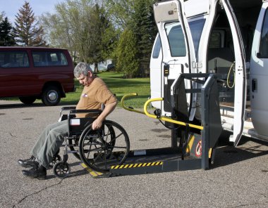 Handicapped wheelchair lift