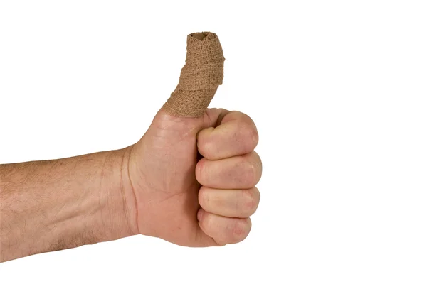 Zraněné palec nahoru — Stock fotografie