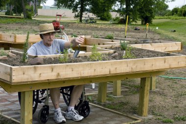 Handicapped gardener clipart