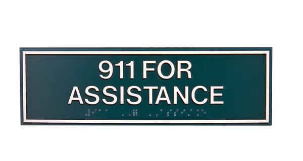 911 sinal de assistência com braille — Fotografia de Stock