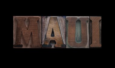 Maui in old wood type