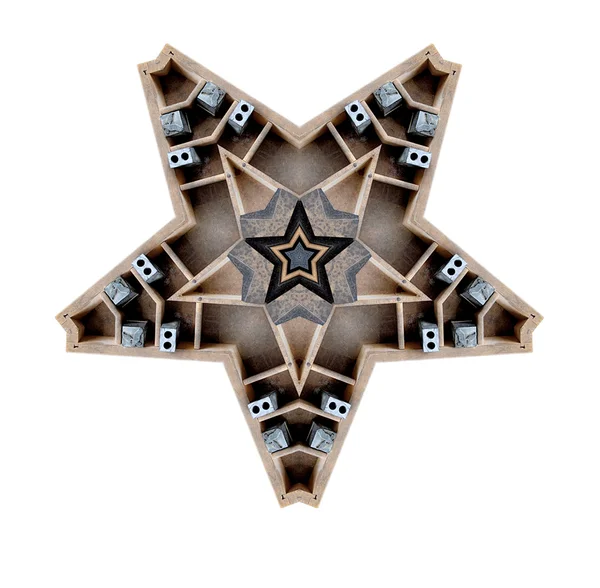 Estrela com cortes de impressora de metal — Fotografia de Stock