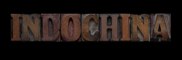 Indochina in old wood type — Stock Photo, Image